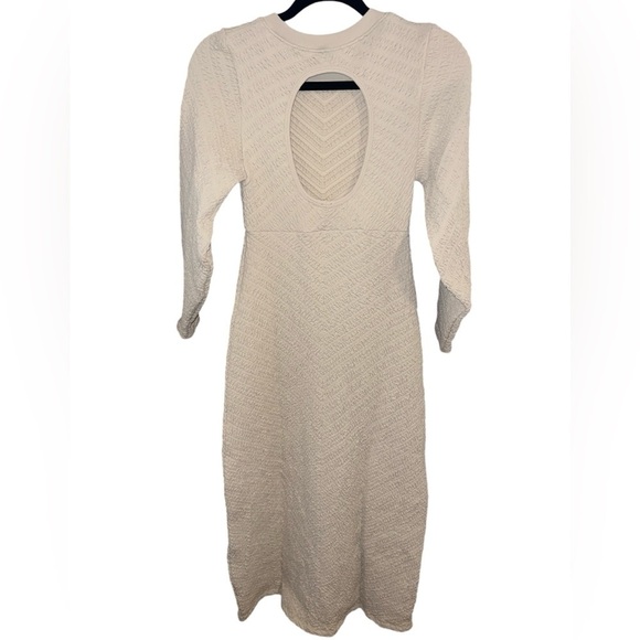 NWOT Free People Gabby Midi Crew Dress Cream Ivory Keyhole Back X-Small / Small - Picture 7 of 12